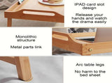 Foldable Breakfast Tray Wooden Bedside with Folding Legs & Handle 40x30x20cm Beige Snack V1366-AZ2-W-15927