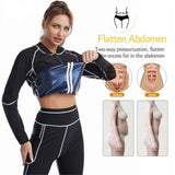 2XL Size Black and Silver Women's Workout Sauna Sweat Suit Set Long Sleeve & Leggings - High V888-ELOSUNG49636