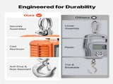Digital Crane Scale, 4400 lbs/2000 kg Max Capacity, Heavy Duty Industrial Hanging Scale with Cast V952-ZXDCDZK500GY8VDH7001V9
