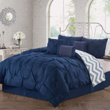 J Elliot Home 6 Pcs Ella Navy Comforter Set Single V442-IDC-COMFORTER-6PCELLA-NAVY-SB