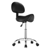 Saddle Rolling Stool, PU Leather Rolling Stool with Backrest, 360&deg Swivel Drafting Stool with V952-MADHSJSMADYKGSSYWV0