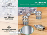 240PCS Grease Fittings Assortment,SAE & Metric Zerk Grease Fittings Straight 45 90 Degree with V1192-AZ-W-20874