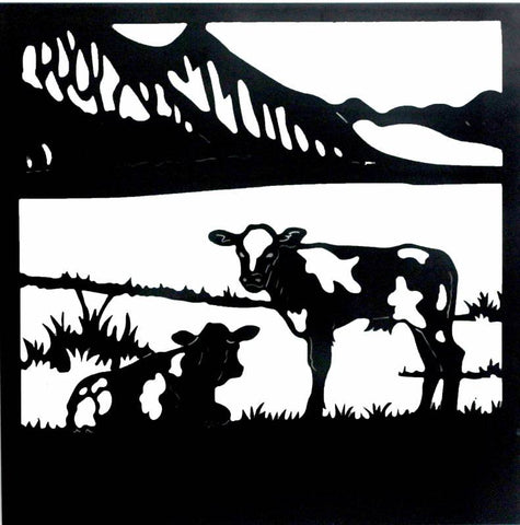 Cows In The Paddock Square Wall Art 98cm V637-E522531