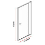 Adjustable Semi Frameless Shower Screen x 195cm Australian Safety Glass V63-828791