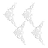 4Pcs White Decorative Corner Trim Moulding Faux Plaster Ceiling Floral Ornament for Home V1370-AZ4-17279