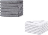 Homaxy Towels and Dishcloths Set, 12 x 12 Inches and 18 x 28 Inches, Set of 12 Bulk Cotton V1258-DP02-F-176