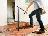 Handrails for Outdoor Steps, Fit 1 or 2 Steps Outdoor Stair Railing, Single Post Wrought Iron V952-LTFSSHSDDZJSFS001V0