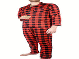 Mens Flannelette Pyjama Set 100% Cotton Long Sleeve Pants Soft Warm PJs - Red - XL V563-JSPJ3-190-XL