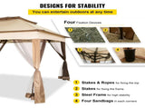 Outdoor Canopy Gazebo Tent, Portable Canopy Shelter with 11'x11' Large Shade Space for Party, V952-ZYP3.3MX3.3MSDZD1V0