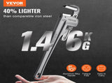 3-Piece Pipe Wrench Set, 10" 14" 18" Aluminum Straight Pipe Wrench, Adjustable Plumbing Wrench, with V952-GQBS101418IN6D4SMV0