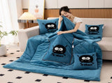 Lake Blue Padded and Thickened Elf 2-in-1 Foldable Car Pillow Blanket - Cozy 40x40cm Pillow, Unfolds V888-ELOSUNG33351