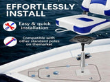 Boat Pedestal Boat Base Mount Plate 2-3/4Inch Steel Pin with Spring for 3/4inch Boat V1369-AZ3-W-11341