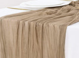 Nude Brown Cheesecloth Table Runner with 50pcs Napkins V1258-DP02-C-1155