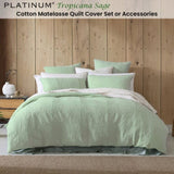 Platinum Collection Tropicana Sage Cotton Matelasse Quilt Cover Set Queen V442-LED-QUILTCS-TROPICANA-SAGE-QS