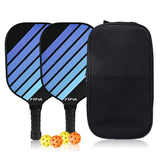 Black Blue Striped Fiberglass Pickleball Paddle Set 2 Ultra Lightweight Pickleball Rackets 4 V888-ELOSUNG52246