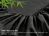 4 Piece Ultra Soft Bamboo Breathable Sheet Set -Hotel 2000TC Breathable Bed Sheets Set with 37 V1317-BAMBOO-AUK-4JT-BLACK