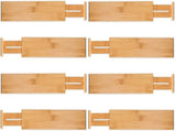 8 Pack Bamboo Adjustable Kitchen Drawer Dividers V178-36045