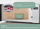 2 Packs Ceramic Soup Bowls with Handles, 32 OZ Microwave Safe Mug Vented Lid, Leak-proof French V1259-DP01-A-890