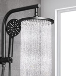 Cefito 9'' Rain Shower Head Set Handheld Round High Pressure Black SHOWER-A1-RO-9-BK