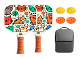 Kids Pickleball Paddle Set with Cooling Towel , Cartoon Junior Paddles, Carry Bag V888-ELOSUNG54127
