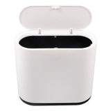 Plastic Trash Can with Press Type Lid Big White Garbage Container Bin for Bathroom Bedroom Kitchen V1294-YM0706-3117230159611