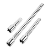 Wrench Extender Tool Rod Universal Wrench Sleeve Silver Chromium Vanadium Alloy Steel 3Pcs V1369-AZ3-W-17326