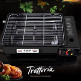 Portable Gas Stove Burner Butane BBQ Camping Gas Cooker With Non Stick Plate Black with Fish Pan and V255-JYT-001-BK