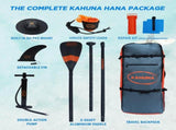 Kahuna Hana 10FT Inflatable Stand Up Paddle Board iSUP Package Adjustable Paddle, Pump, Backpac IFB-HLE-305-BU-781
