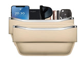 2Pack Car Seat Gap Filler Organizer - Leather Console Side Pocket Seat Storage - Stylish and V1107-800-57317-BEG-2PACK