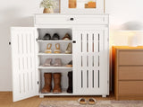 Levede Shoe Cabinet Door Storage Rack Cupboard White EA0284-WH-AU