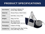 Cozy Winter Pet Carrier for Small Dogs and Cats Warm Fleece-Lined Travel Bag with Breathable Mesh, V1341-ZY-7S98VBKS-DARKBLUE