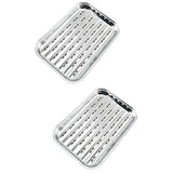 2 PCS Pans Veggie Tray Barbecue Plate Stainless Steel Seafood Storage Multipurpose Trays Outdoor V1369-AZ3-W-17489