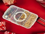 Snack Box Container,Dishwasher Safe Fruit Snack Containers,2 Pack Divided Serving Tray with Lid for V1259-DP01-A-3904