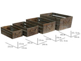 Set 4 Nested Wooden Storage Crates Rope Handles 40x30cm V637-97035CRT
