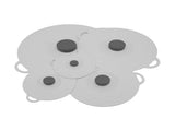 Grey Two-Set Five-Piece Silicone Fresh-Keeping Lids - Heat-Resistant, Anti-Spill, and Dust-Proof V888-ELOSUNG28464