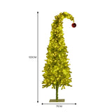 Christabelle 4ft Christmas Gremlin Tree Curved Top Red Bauble Built In Green & White LED Lights 112_HZG4
