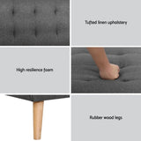 Artiss 2x Sofa Bed Couch Single Seater Fabric Grey SBED-E-SOLO86-GYX2