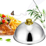 Stainless Steel Cloche Food Cover Dome Serving Plate Dish Dining Dinner for Home Kitchen Restaurant V1294-YM0717-10102190