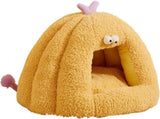 Winter Warm Cats Bed Cartoon Theme Design Highly Density Removable Cover Shelter House Rest Bed for V1107-135-14839-YEL1