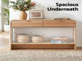 Artiss Console Table Hallway Entryway Storage Drawer Shelf Curved Edge 120CM Pine FUR-Z-CST-03-WD