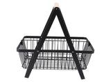 Countertop Fruit Basket Large Capacity Portable Modern Metal Rectangle Basket with Wooden Handle for V1294-YM0901-3111240060011