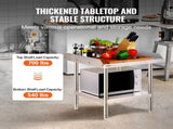Stainless Steel Work Table, 24 x 24 x 26 Inch Commercial Food Prep Worktable, 3-Sided Backsplash V952-CFBXGGZTSBT2DPGGMV0