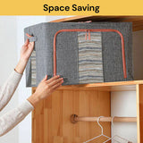 Foldable Storage Box Crushed Steel Frame Clothes Quilt Toys Organizer 100L Random color V201-W12783610