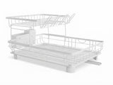 CARLA HOME 2 tier Dish Drying Rack with Drainboard & Utensil Holder for Kitchen LSB-36539