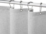 Linen Shower Curtain, Water Repellent Bathroom Curtain, Scandinavian Style, Thick Quality, Grey, V1237-ZY-924-048