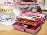 Plastic Glitter Art & Craft Organizer and Storage, 3 Layer Stackable Tool Storage Box, Portable V1366-AZ2-W-20822