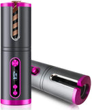 Portable Wireless Automatic Hair Curler for Travel with LED Temperature Display, Timer and USB V178-12151