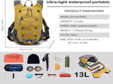 Small Hiking Backpack Lightweight Waterproof Daypack for Camping Cycling Fitness Outdoor Sports V1107-LIGHTWEIGHT HIKING BACKPACK-FRUIT GREEN