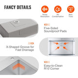 Kitchen Sink, 304 Stainless Steel Drop-In Sinks, Top Mount Single Bowl Basin with Accessories V952-QRSSCTSPDCY335P1LV0