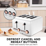 Pronti Rose Trim Collection Toaster & Kettle Bundle - White KTL-TSR-COM-WH